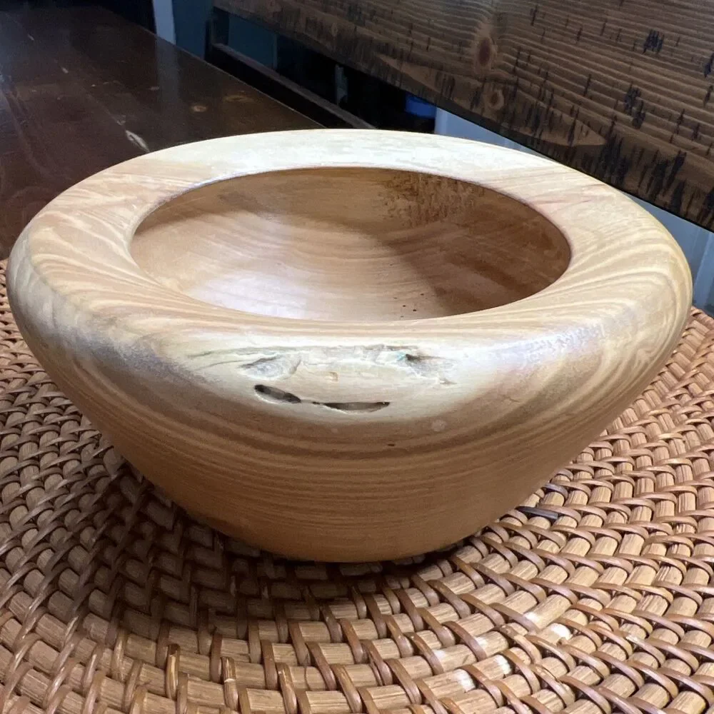 Decorative Wood Bowl Great For Entry Table Or Kitchen, Farmhouse, Hand Turned